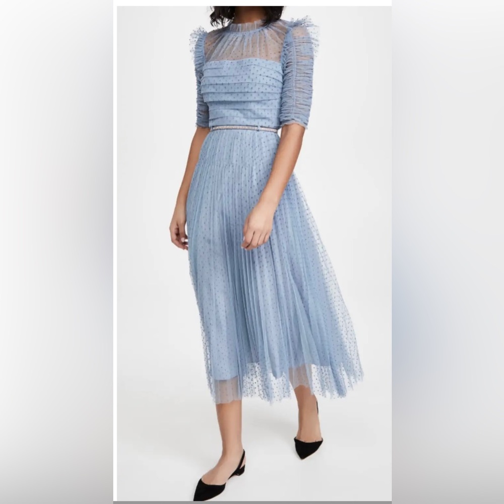 Self Portrait Dot Mesh Midi Dress